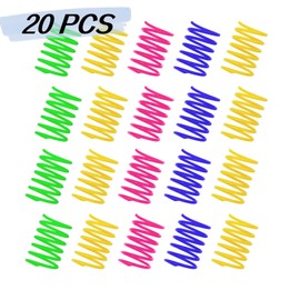20 Pcs Cat Spring Toys, Kitten Colorful/Plastic Coil Spiral Springs Interactive Cat Toys, Recycled Toys for Cats Bouncing Play Training Fun Gift for Cats