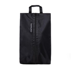 Travel Shoe Bag, Shoe Bag Pouch for Packing in Suitcase Travel, Portable Shoes Storage Travel Bag with Zipper & Handle, Smell & Dust Proof, Water Resistant, Black - 15.7 x 8.7 inch