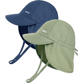 FURTALK - Gorro de sol para bebé, UPF 50+, ajustable, de secado rápido, para verano, playa, con solapa para el cuello, para viajar, nadar