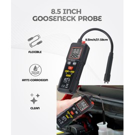 UNLRAE Brake Fluid Tester with 8.5-Inch Corrosion Resistance Gooseneck Probe,Car Accessories TBF-300 Brake Fluid Tester Pen with Light,Automotive Tools Testers,Suitable for DOT3 DOT4 DOT5.1