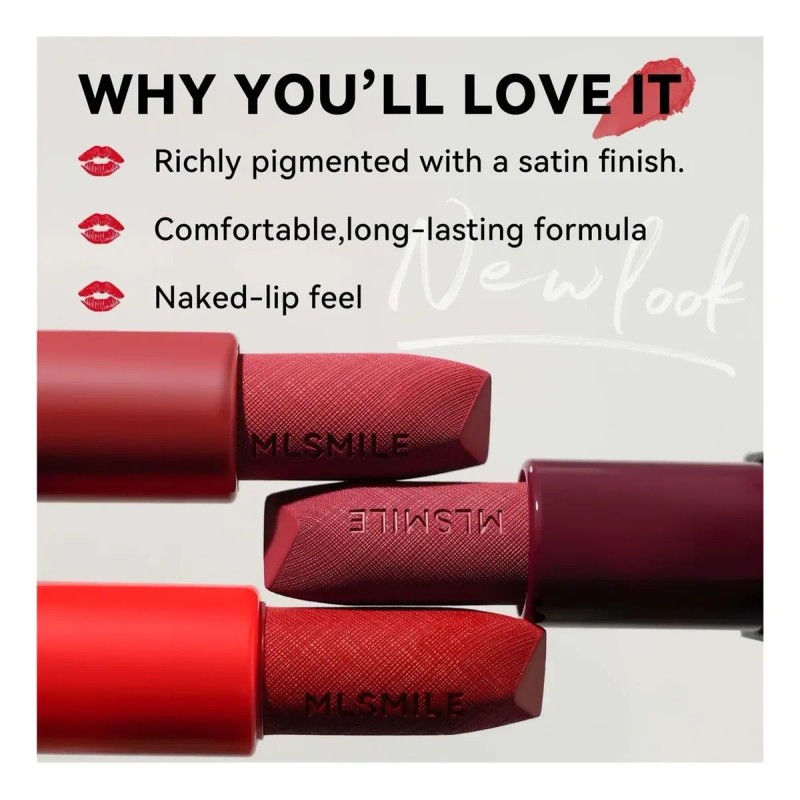 Set De 3 Pintalabios De Terciopelo, Maquillaje Labial