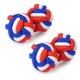 HONEY BEAR 5 Pairs Mens/Women Silk Fabric Knot Twisted Cufflinks Set, For Shirt/Dress Business Wedding Gift,Round Shape (Round 2 without box)