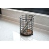 Eden & Willow Rustic Metal Cutlery Holder Basket with Wooden