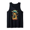 Funny Alien Cat UFO Tank Top