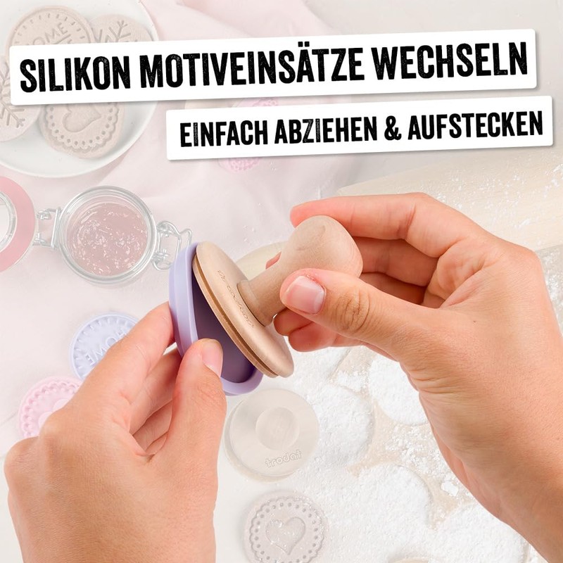 Trodat 204905 Wooden Cookie Stamp Set