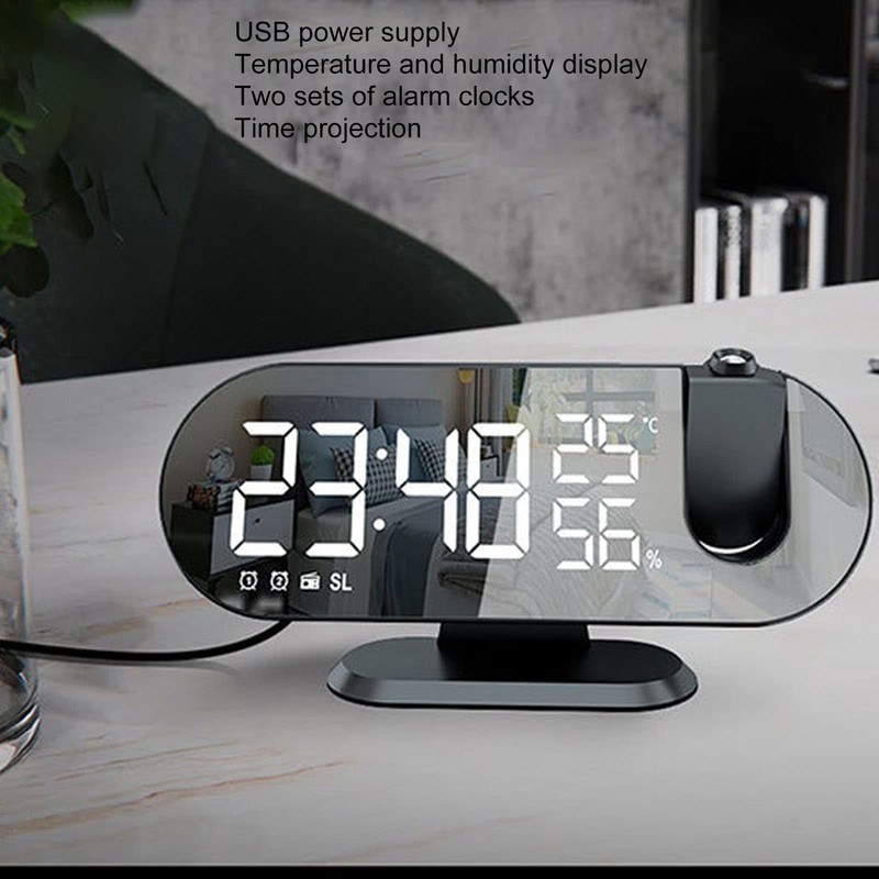 Locadence Projection Alarm Clock, USB Powered Mirror Display Design Clock,