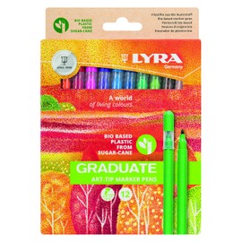 LYRA Graduate Art-Tip Markers, Assorted Colors, Pack of 12