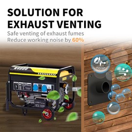 KIPOT Generator Exhaust Extension Kit, Newly Seamless Stainless Steel Pipe Reduce Generator Noise, Unwanted Odor, and Exhaust Fumes, Ready to Install Kit, Come with Complete Accessories