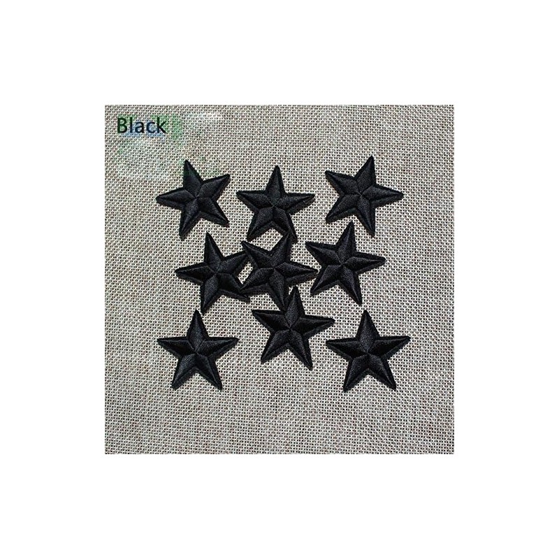 Yalulu Pack of 20 Black Star Patches, Iron-On Appliqué, Iron-On