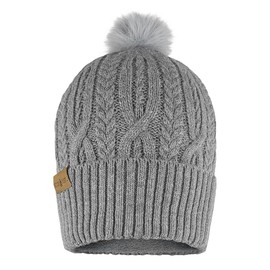 ActionHeat 5V Battery Heated Hat Cable Knit – Rechargeable Winter Cap - Up to 150°F Heating - 5 Hours Grey