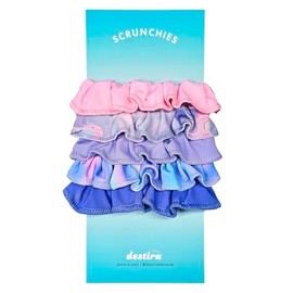 Destira Lavender Haze Scrunchie 5-Pack - Soft Elastic Hair Tie Scrunchies for Girls and Women, Suitable for All Hair Types