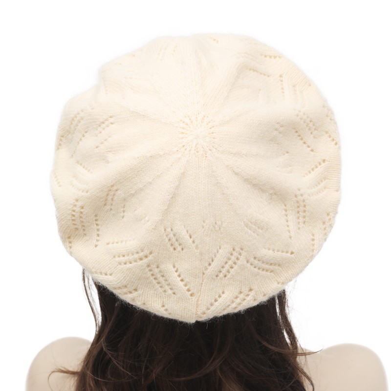 ZLYC French Beret Hat Reversible Solid Color Cashmere Warm Hat