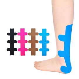 Precut Kinesiology Tape for Achilles Tendon, 8 PCS Achilles Tendonitis Relief Athletic Tape, Waterproof & Breathable, Enhance Elastic Kinesiology Athletic Tape for Achilles and Muscle Support