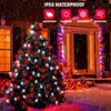 Solar Christmas String Lights, 50 LED 8 Modes C6 Strawberry