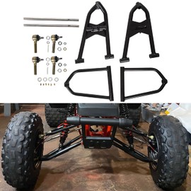 Kojem Front Extended A-Arms +2 + 1 Kit Compatible with 1987-2006 Yamaha Banshee 350 Adjustable Arms Black