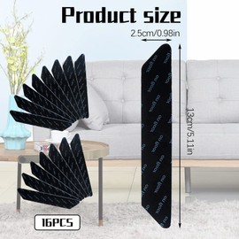 16Pcs Anti-Slip and Reusable Rug Grippers for Wooden and Hard Floors, Non Slip Reusable Rug Grippers Washable Anti Slip Rug Underlay Carpet Grippers Strips Compatible with Hard, Tiled, Marble Floors