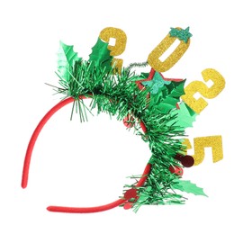 Mikinona 2025 Headband Decorations Christmas Hair Decoration Glitter New Year Hairband New Year Eve Headband Christmas Hair Accessories for Women Christmas Headpiece Green Non-woven Fabric