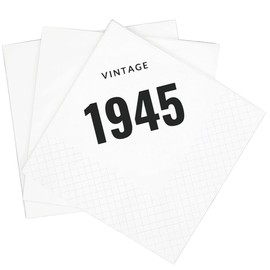 SharkBliss Vintage 1945 80th Birthday Cocktail Napkins, 100 Pack Black Vintage 1945 Disposable Paper Beverage Cocktail Napkins for His Her Eighty 80th Birthday Party, 2-Ply, 5x5" (1945 Black)