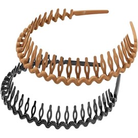 2-Pack Wavy Plastic Headbands – Secure Non-Slip Hair Hold for Makeup, Sports & Daily Styling – Flexible & Comfortable Design
