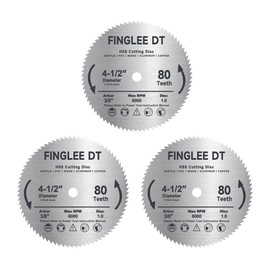 4-1/2 inch 115 mm HSS Circular Saw Blade with 9.5 mm 3/8 Inch Arbor, 120 Teeth High Speed Steel Cutting Saw Blade for Wood, Plastic, Acrylic, Steel, Metal, More Teeth for Finer Cutting (3, 115 mm 80T)