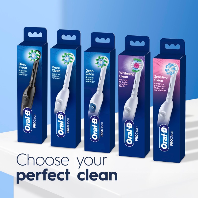 Oral-B Pro 100 3D White, Battery Toothbrush, White