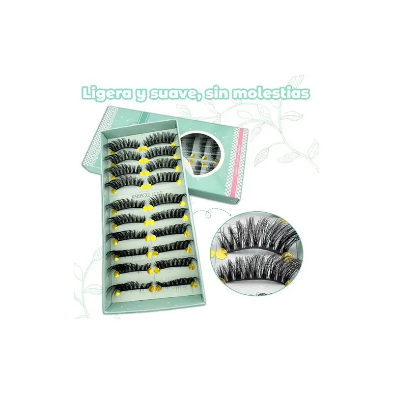de Pestañas Postizas de Mink Sintético, 20 Pares Naturales para