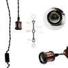 Atron Pendant Light Cord Kit 15'(4.57m) Flexible Twisted Fabric Cord-