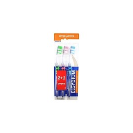 Elgydium 2 cepillos de dientes interactivos medianos + 1 gratis