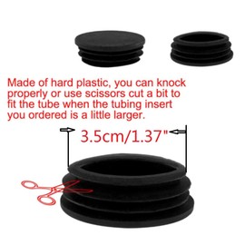 LinaLife 20pcs Plastic Thread Diameter 1.35" x 0.6" Plastic Desk Chair Feet Oval Pipe Tube Insert End Cap 20 x 40mm Wrought Iron Outdoor Patio Furniture Chair Glide