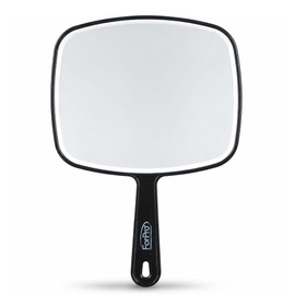 ForPro Professional Collection Espejo de mano prémium con asa, 6.3 pulgadas de ancho x 9.6 pulgadas de largo, espejo de mano multiusos con reflejo sin