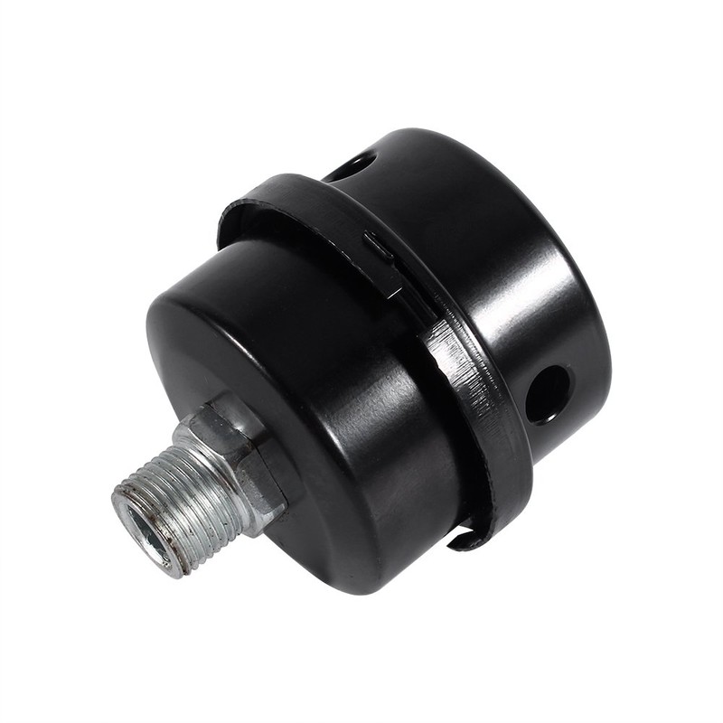 Air Compressor Muffler Silencer 3 /8" 16mm Thread Black Metal