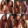 BilltiiWW Color 33 Deep Curly Bundles Red Brown Deep Wave