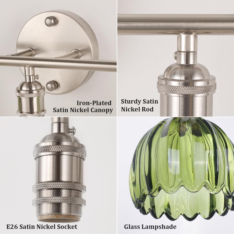 Shenmoyl Bathroom Light Fixtures, 3-Light Vanity wall Light Over Mirror