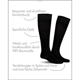 KUNERT Richard Men's Skin-friendly Knee Socks, Black 0070