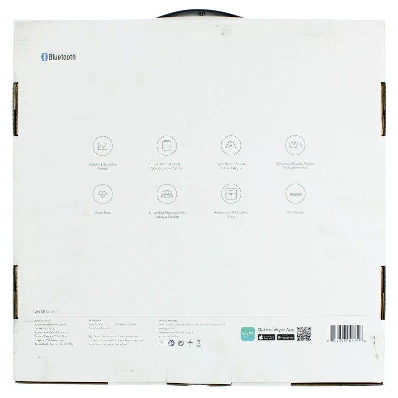 Wyze Scale Bluetooth Smart Body Composition Monitor WHSCL1, for Android