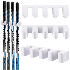 Yousoontic Hockey Stick Holder Wall Mount Hockey Stick Display Holder Ice Hockey Stick Organizer 1 2 3 4 6 Stick Wall Mount for Display Storage (6.9 Inch,White,1 Pcs)