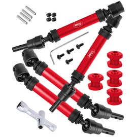 RCYouHott RC Upgrades Part Drive Shaft CVD for 1/8 Typhon 3S BLX,Typhon Mega 550,#45 Steel Front Rear Driveshaft Axles with Hex Hub,Red