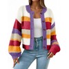 Saodimallsu Womens Striped Chunky Cardigan Sweaters Button Up Fall Trendy