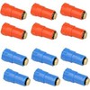 Construction Plug Set 1/2 Inch with Brass Thread and Zero Ring Seal Red & Blue 12/20/50/100 Pieces (Pack of 50)