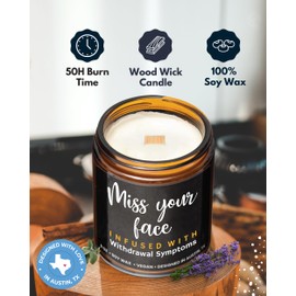 Funny Friendship Candle, Fun Presents for Women Friends, Funny Gifts for Friendship, Unique and Fun Friend Gifts for Women and Men, I Miss Your Face Candle, Birthday Presents, Christmas, Gift-Ready