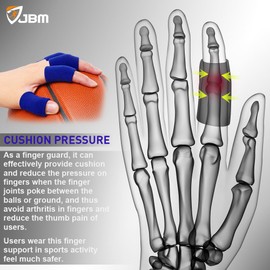 JBM Finger Sleeves 5Pack Finger Brace Finger Compression Sleeve Protector Sport Finger Splints for Arthritis