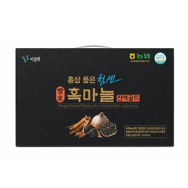 Powerful fermented black garlic essence containing red ginseng, gold earring luxury gift, Parents' Day, Teacher's Day, 30 pcs / 홍삼 품은 힘센 발효 흑마늘 진액 골드 이가락 고급선물 어버이날 스승의날, 30개
