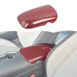 RT-TCZ Center Console Cover Armrest Box Trim Cover Decoration Interior Accessories for Ford Mustang 2015-2024 (Red Carbon Fiber)