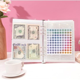 100 Envelopes Money Saving Challenge Binder 2024 New & Shiny 100 Envelope Challenge Binder Easy and Funny Way to Planning and Saving $5050 Budget Planner (Pink)