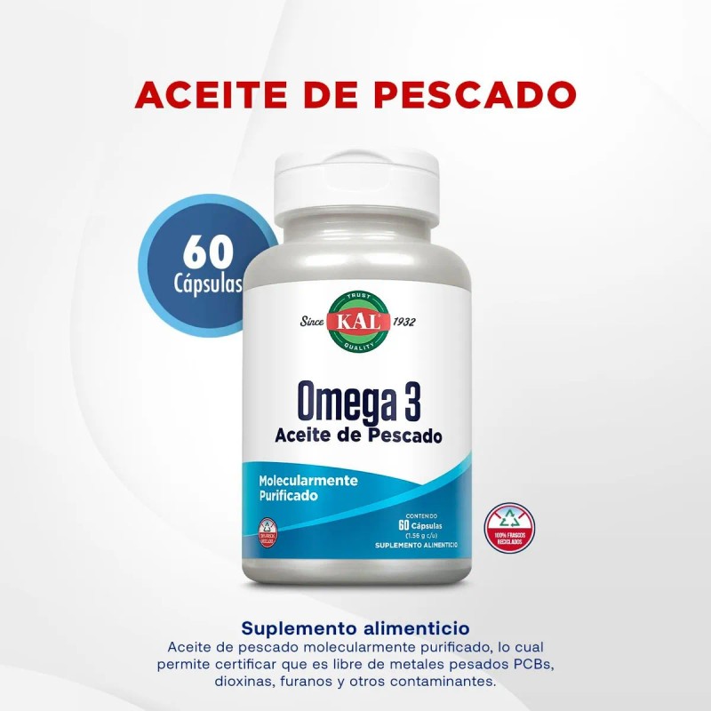 Omega 3 Aceite De Pescado Molecularmente Purificado 60 Cáps