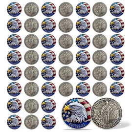 YGLLSSY 50Pcs Military Challenge Coins, Military Appreciation Coins for Veterans, Thank You for Your Service Veterans Gift, Veterans Coins with Honor Eagle for US Army Service