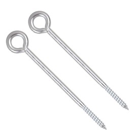 TERF® 12mm X 300mm Welded Screw Eye 12mm X 300mm Heavy Duty Zinc Plated Steel Screws in Eye bolt - Pack of 2