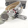 AIBEARTY Punk Skull Skeleton Pattern Pin Buckle Belt Gothic Casual