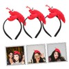Gatuida 3Pcs Red Crayfish Plush Headbands Festive Party Headdress Soft