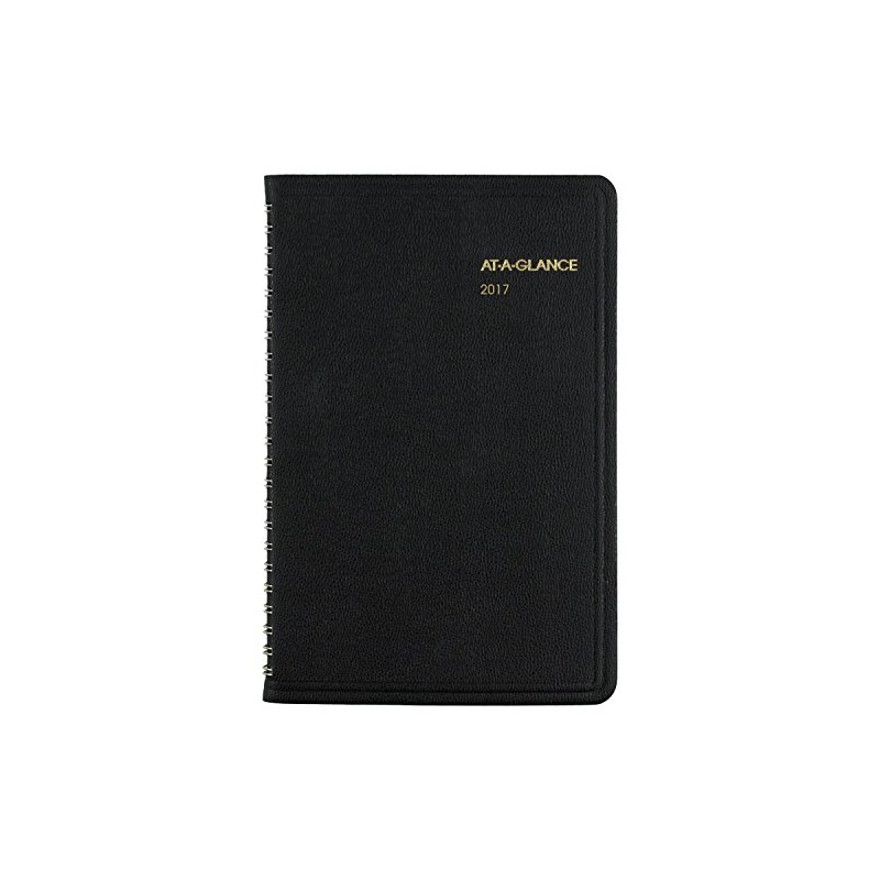 AT-A-GLANCE Agenda semanal 2017, 4-7/8 x 8 pulgadas, negro (70-075-05)